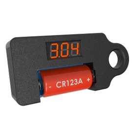 Brentrex CR123A Battery Tester, USA-Made, Instant Reading, Rugged PETG Housing, Carabiner Loop