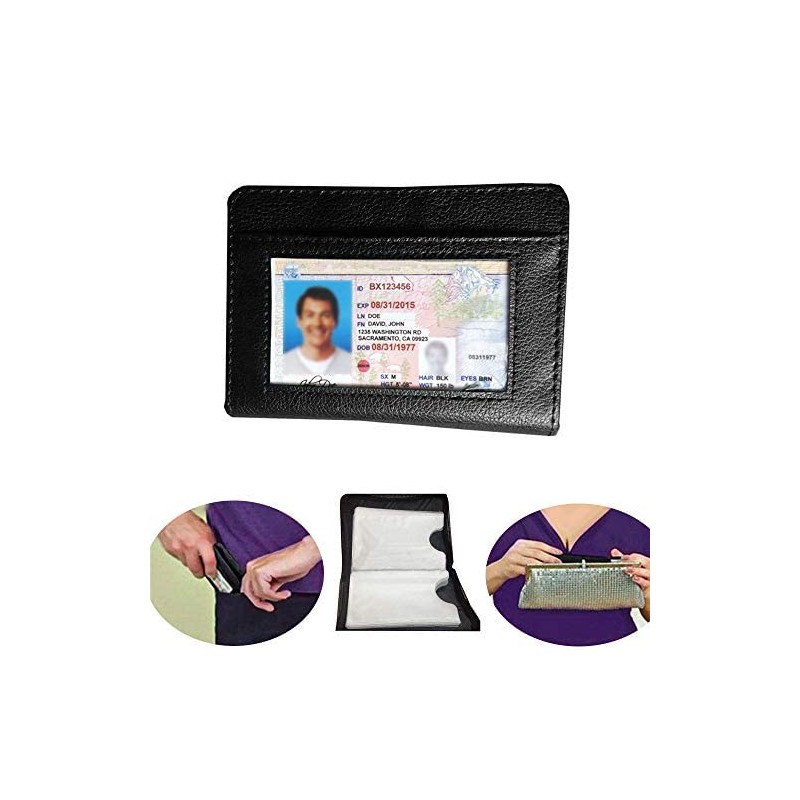 JahyShow 36 Slots Credit Card Holder Wallet Zip Leather Card