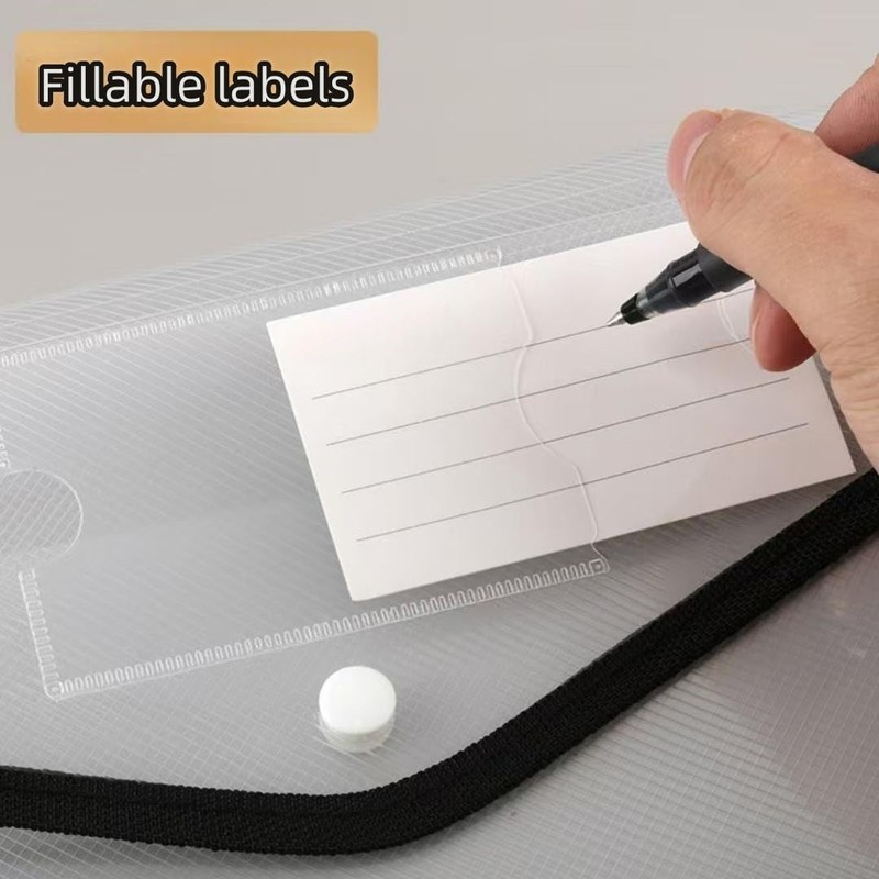 Plastic Expanding Folder, Waterproof Transparent, Snap Closure A4 Size