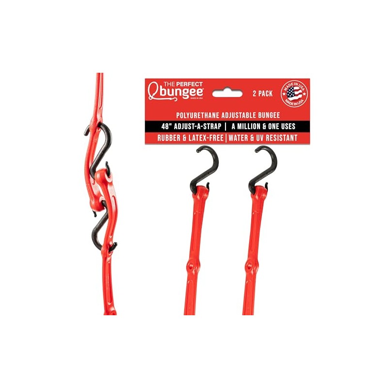 The Perfect Bungee Adjustable Bungee Cords 48" 2-Pack, Heavy Duty