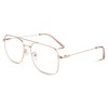 LINVO Fake Glasses Non-Prescription Clear Lens Metal Frame Fashion Eyewear