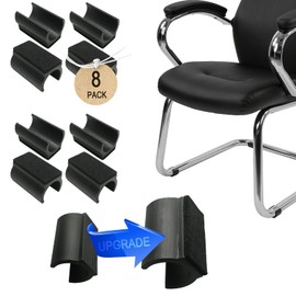Rectangle U Shaped Chair Leg Tips Caps with Felt Pads,Furniture Feet Protectors Slide Smoothly Glides No Scratches No Noise Protect Hardwood Floors, Fit Diameter 25mm Metal Tubular Legs (Black 8PCS)
