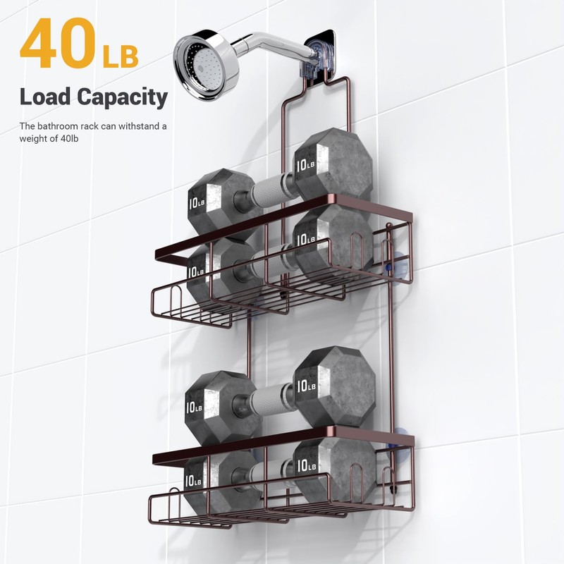 AKTECKE Shower Caddy Hanging Bathroom Organizer: Rustproof Shelf for Inside