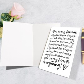 Supoeguk Romantic Poem Anniversary Card for Men, Birthday Card for Boyfriend Husband, Love Card for Him, You Are My Favorite Everything