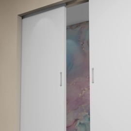 HRX STB Self-Adhesive Edge Fingerpull Door Handle - Screwless, Peel and Stick on Glass, Wood, Metal, Plastic - Sliding Doors Knob for Kitchen Fronts, Drawers & Dressers Panels - 2 Pack - Silver