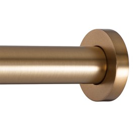 Ivilon Shower Tension Curtain Rod - Adjustable Spring Tension Rod for Shower Curtains, Bathroom, or Windows, Easy to Install, No Drilling Required, Rustproof, Adjustable 54 to 90 Inch Warm Gold