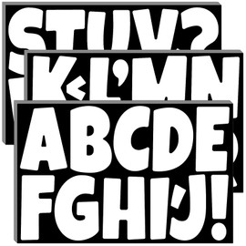 Bemeol Bulletin Board Letters Set 18 Sheets 3 Inch Alphabet Cutout Letter Poster Board Letters for Bulletin Board Display Classroom School Home Decor(White)