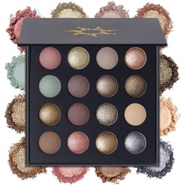 Baked Eye Shadow Makeup Palette, 16 Colors, High Color, Long Lasting, Matte, Glitter, Metallic, Shimmer