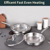 DELARLO Tri-ply Stainless Steel Frying Pan Set with Lid 8"