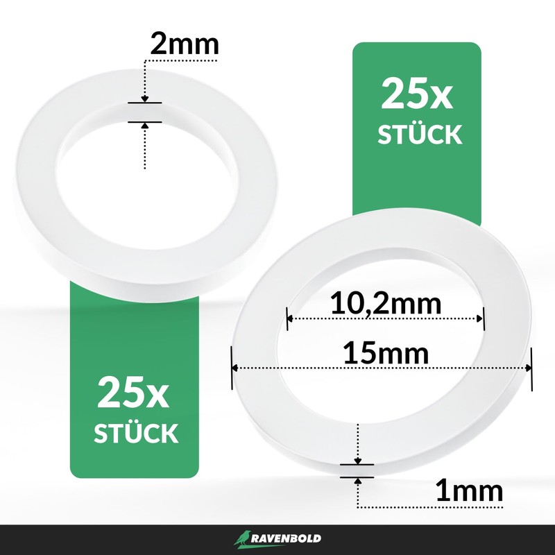 RAVENBOLD Fitting Rings for Room Doors [Practical Set of 50: