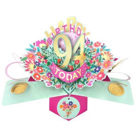 Happy 94th Birthday 94 Today Pop-Up Greeting Card Love Kate's Pop Up Cards Her POP215MC94