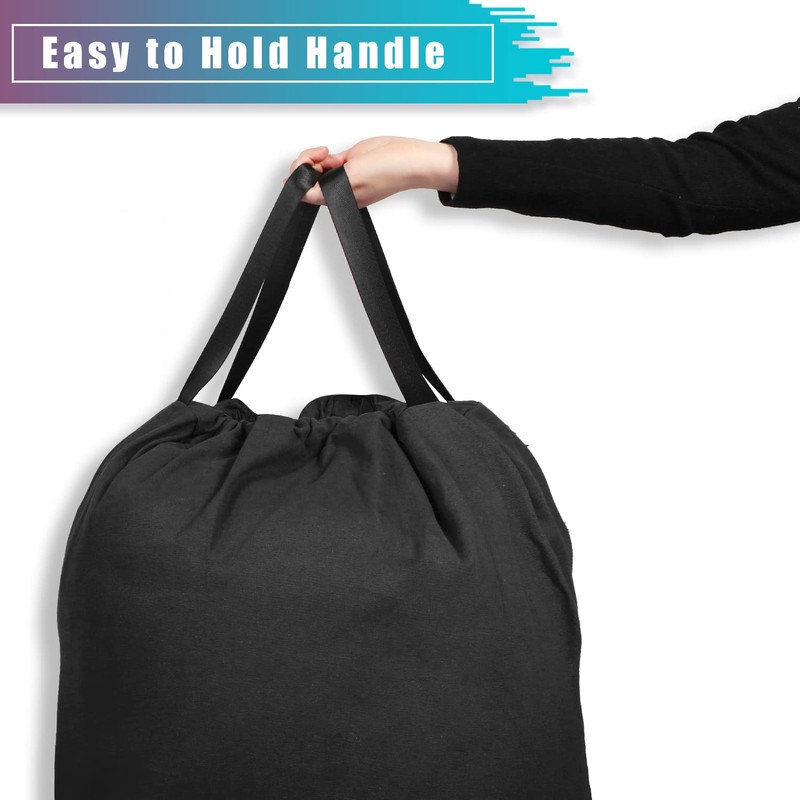 LOLOMLO Extra Large Canvas Laundry Bags with Handles & Drawstring
