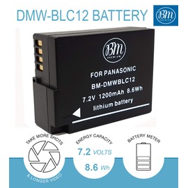 BM Premium High Capacity 2 DMW-BLC12 Batteries and Charger for Panasonic Lumix DC-FZ1000 II DC-G95 DC-G97 DMC-G85 DMC-GH2 DMC-G5 DMC-G6 DMC-G7 DMC-GX8 DMC-FZ200 DMC-FZ300 DMC-FZ1000 DMC-FZ2500 Cameras