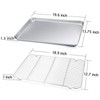TeamFar Baking Sheet with Cooling Rack, Stainless Steel Half Size