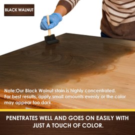 DWIL Water Based Wood Stain - Multiple Finishes, Fast Drying, Indoor and Outdoor Furniture, Wood Paneling, Cabinets and More, Low Odor ＆ Non-Toxic (8.5oz Black Walnut)
