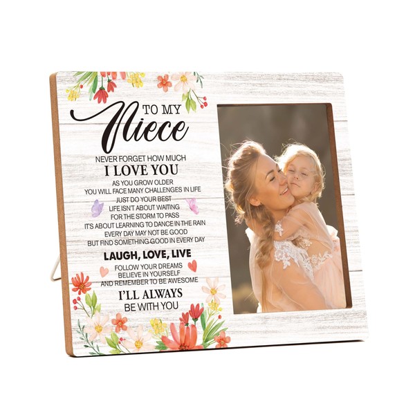 RYSMH Niece Picture Frame, Wildflower Wood Photo Frame, Gifts for