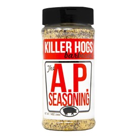 Killer Hogs AP Seasoning | Championship BBQ and Grill All Purpose Seasoning for Beef, Steak, Burgers, Pork, and Chicken | Salt, Pepper, Garlic (SPG) | 14 Ounces