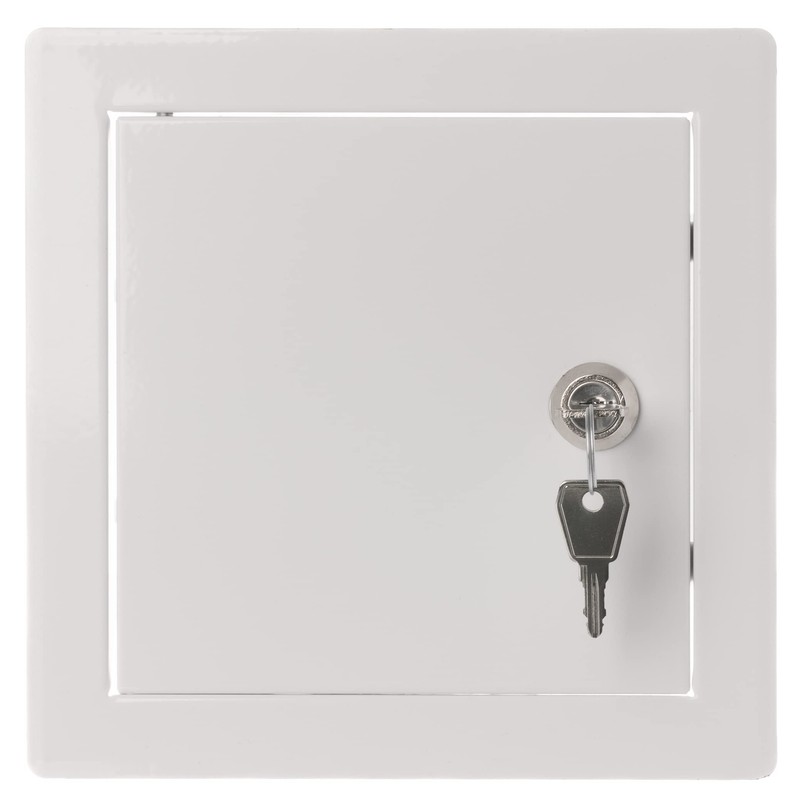150x150mm / 6x6 inch White Metal Access Panel with Key