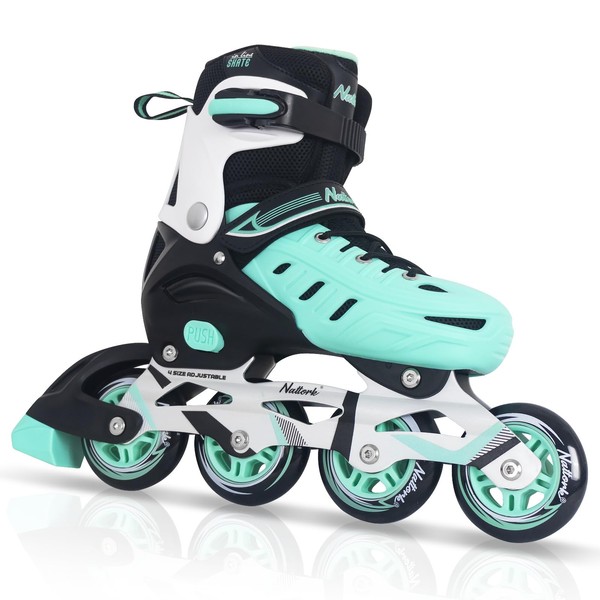 Teal Inline Skates for Youth Girls Women, 4 Sizes Adjustable