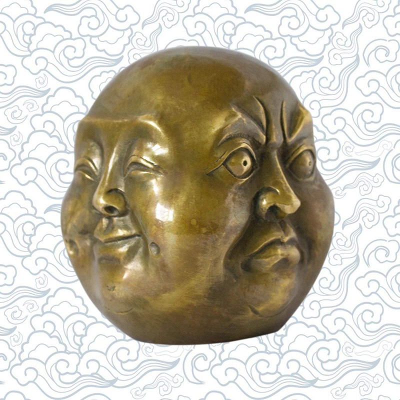 Addune Buddha Head Statue Four Faces Pleasure Anger Sorrow Joy