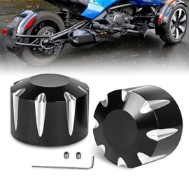 Sresk Rear Axle Nut Cover Caps for Spyder RT Parts, Pair Aluminum Axle Caps Fit for Cam-Am Spyder 2008-Later RT, F3, GS/RS, ST All Models Accessories (Black)