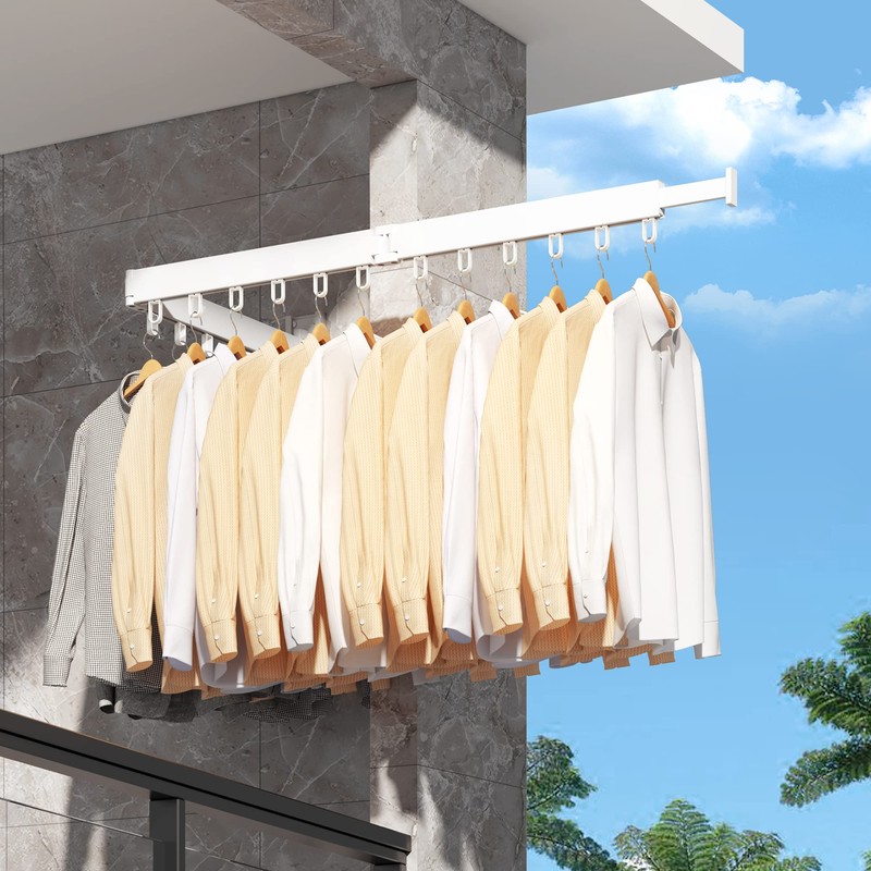 BOQORAD Wall Mounted Drying Rack,Clothes Drying Rack,Laundry Drying Rack,Collapsible Drying