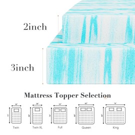 Simple Deluxe 2 Inch Twin XL Size Memory Foam Mattress Topper Ventilated Mattress Topper Blue