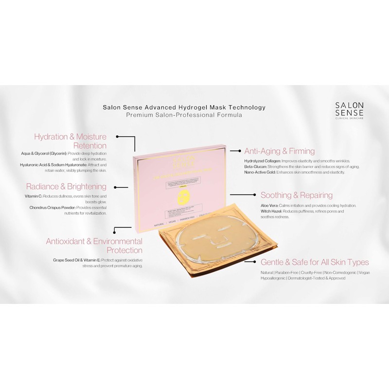 Salon Sense 24K Gold & Collagen Face Mask - 5