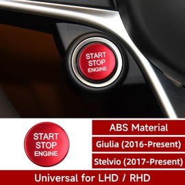 Car Engine Start Stop Button Cover Sticker Decal Push to Start Ignition Button Trim fits for Alfa Romeo Giulia 952 Stelvio 949 2016-2026 Accessories