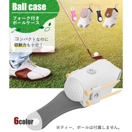 Emsing SID04-PIPI Ball Case, Green Fork Set, Golf Equipment, Tee, 2 Balls, Includes 4 Tees, Belt Loop, 2-Way Installation, Simple, Compact, Lightweight, Convenient, Durable, Father's Day, Birthday,