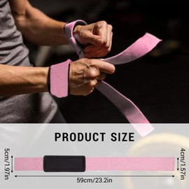 QIYUDA Weight Lifting Straps for Women & Men,Anti Slip Gym Grip Straps for Strength Training（Pink）
