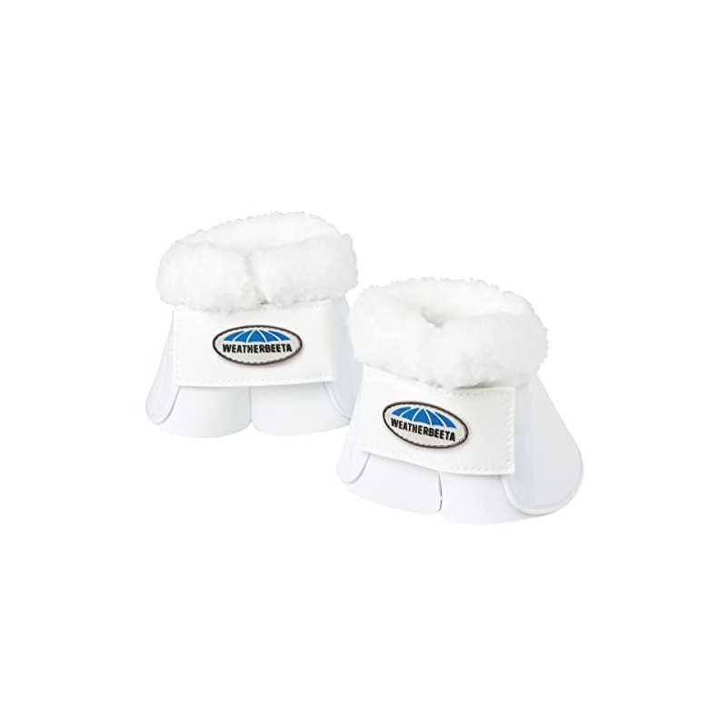 WeatherBeeta Fleece Trim Impact Bell Boots, White, Pony