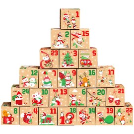 moin moin 2411ra501 Advent Calendar Box, Only Unfilled Paper Box, 24 Piece Set / Christmas Calendar, Countdown, Wrapping, Present, Decoration, Decoration, Up to 24 Days, Eco Paper, SDGs, Allover