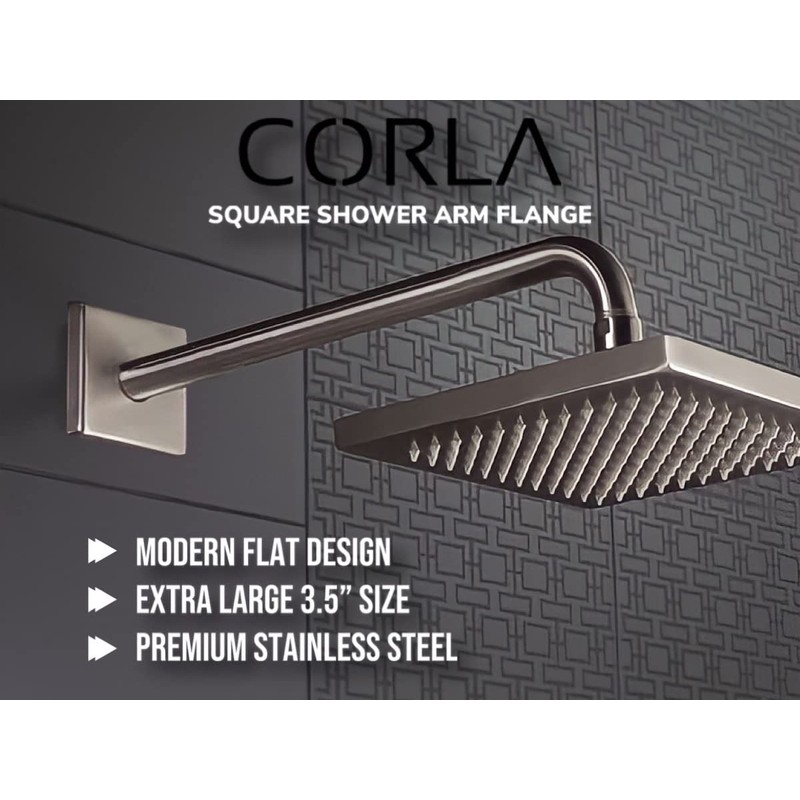 Corla Modern 3.5” Square Shower Arm Flange | Universal Extra