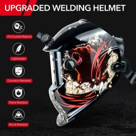TRQWH Welding Helmet Auto Darkening 1/1/1/2 Clarity True Color Shade 9-13
