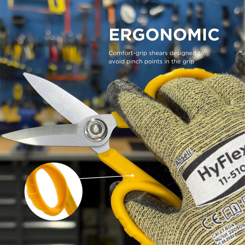 Miller KS-1 Yellow Fiber Optic Kevlar Scissors, Easily Portable Utility