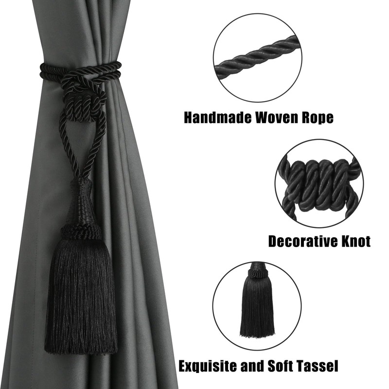 BEL AVENIR Curtain Tiebacks Handmade Holdbacks for Curtains Drape Decorative