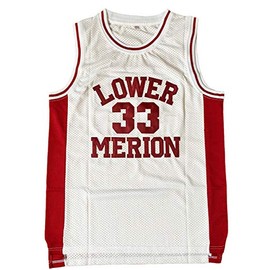 FINKLE Mens #33 Lower Merion High School Basketball Jersey (Large, White)