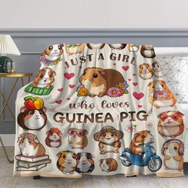 Guinea Pig Blanket, Guinea Pig Gifts for Girls, Soft Blanket for Girls Room Decor, Cozy Throw Blankets Christmas Birthday Gifts for Toddlers Teens Couch Bed 60" X 50"