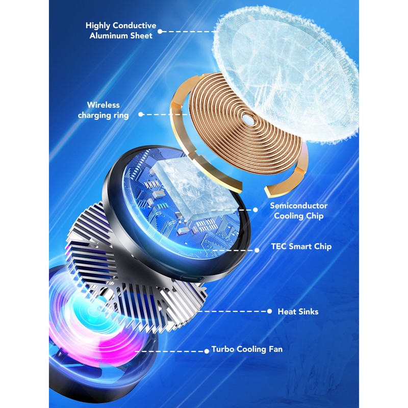 Semiconductor Mobile Phone Cooler Professional Efficient Quiet Cell Phone Radiator