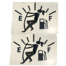 2Pcs Black Funny Fuel Tank Stickers Reflective Fuel Lid Decal Hilarious Decal for Most Vehicle Car Truck Gas Cap Door, Easy Install On Individual (Girl)