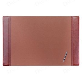 Dacasso Mocha Leather Side-Rail Desk Pad/Desk Protector, 38" x 24", Brown, PR-3025