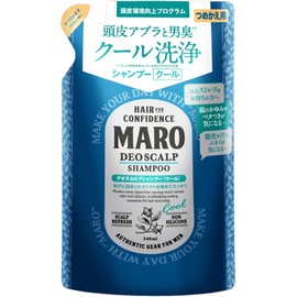 【医薬部外品】 MARO Men's Deo Scalp Shampoo, Cooling Green Mint Scent, 11.5 fl oz (340 ml), Refill, Medicated, Non-Silicone, Foam, Quasi-Drug