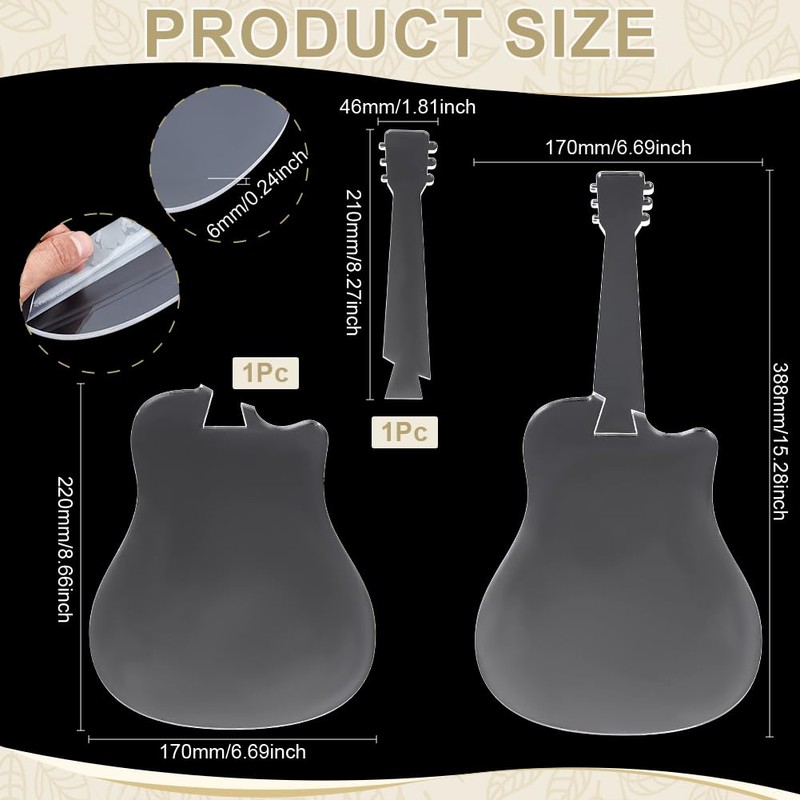 BENECREAT Router Template for Guitars Serving Boards Inlay Stencil for