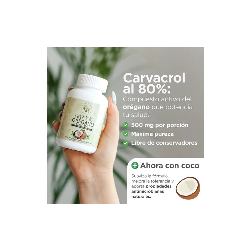 Aceite De Orégano Y Aceite De Coco En Capsulas 100