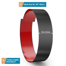 Sanbege Stainless Steel Door Kick Plate, 4" x 34" Door Push Plate, Self Adhesive Kickplate for 36" Doors Interior or Exterior (Brushed Black)