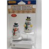 Lemax Holly Hat Snowmen -Holiday Village Train Lighted -set Of