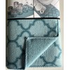 Ritz Trellis Print Reversible Mat Fast Drying Aqua Blue Folds