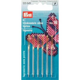 Prym 6 Tapestry needles with blunt point and gold eye Nr. 16 55 x 1,60 mm 125549