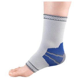 OTC Elastic Ankle Support Sleeve, Compression Brace for Ankle and Foot Pain, White, X-Large